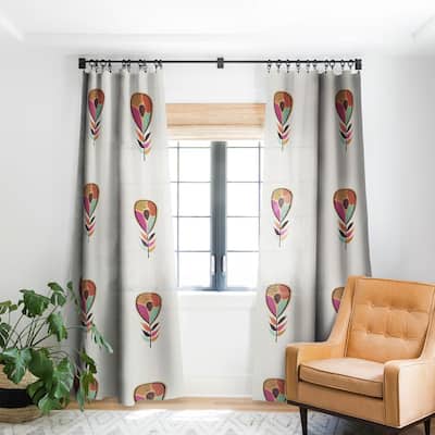 Blackout Minimal Flower 02 Made-to-Order Curtain Panel (One Panel)