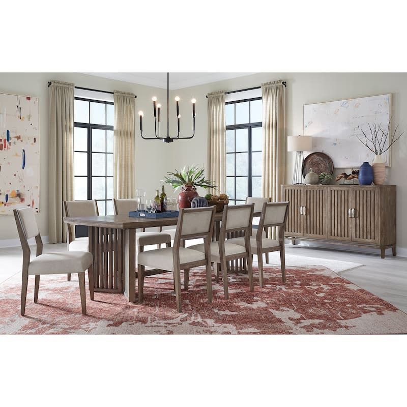 Magnussen Home Kavanaugh Weathered Kona Brown Trestle Dining Table - 40''W x 90''D x 30''H