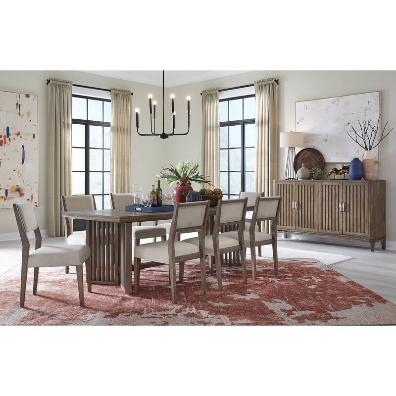 Magnussen Home Kavanaugh Weathered Kona Brown Upholstered Side Chair Two Pack - 20''W x 22.5''D x 36''H