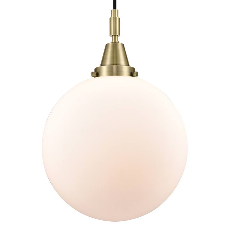 Innovations Lighting 447-1P-G201-12 Beacon 12" Wide Pendant with Matte - Antique Brass