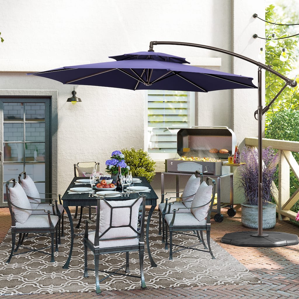 10-foot Double Top Patio Cantilever Umbrella