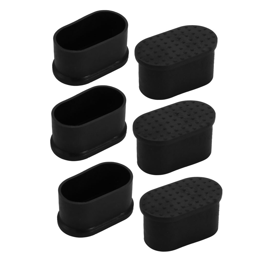 6pcs Furniture Desk Chair Foot Oval Rubber Tip Cap Fit for 60mmx30mm Leg Black Bed Bath Beyond 37314259
