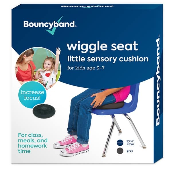 slide 2 of 8, Bouncyband Little Wiggle Seat Sensory Cushion, Dark Gray Dark Gray