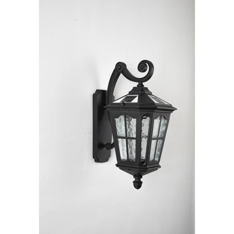 Black Solar Wall Light Outdoor Wall Lamps Corridor Aisle Light IP65 Waterproof Wall Sconce Post Light 3000K-6000K