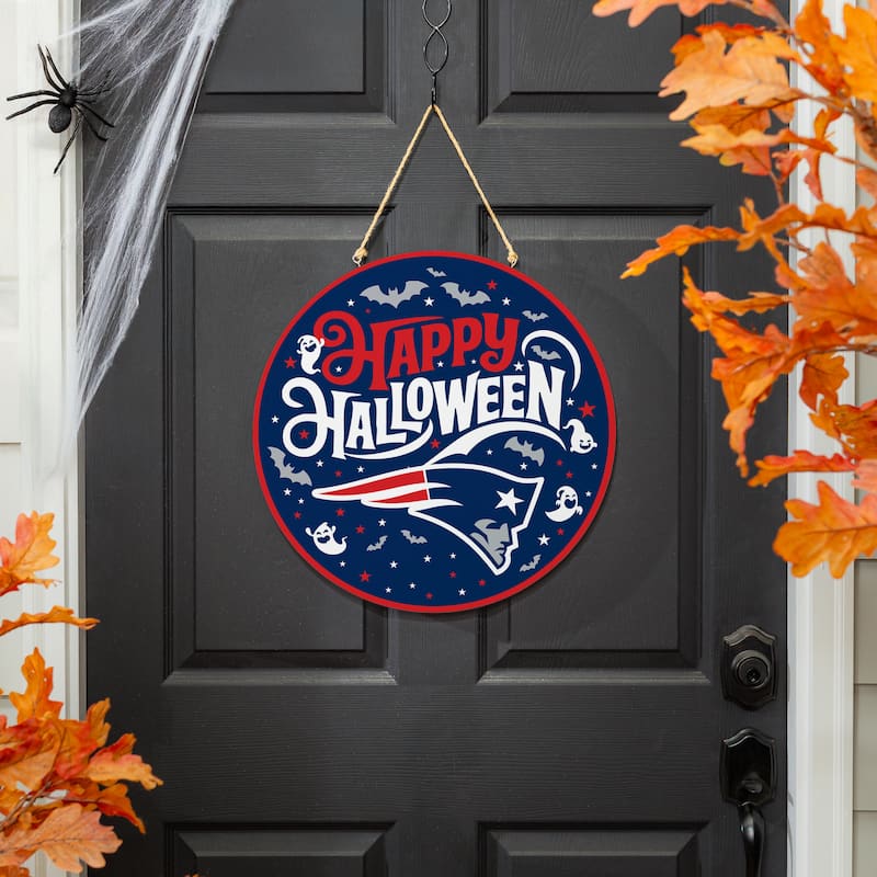 New England Patriots 18" x 18" Halloween Door Décor Wall Sign