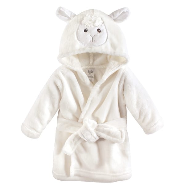 slide 1 of 1, Luvable Friends Baby Unisex Plush Bathrobe, Lamb, 0-9M - Lamb - 0-9 Months 0-9 Months - Lamb