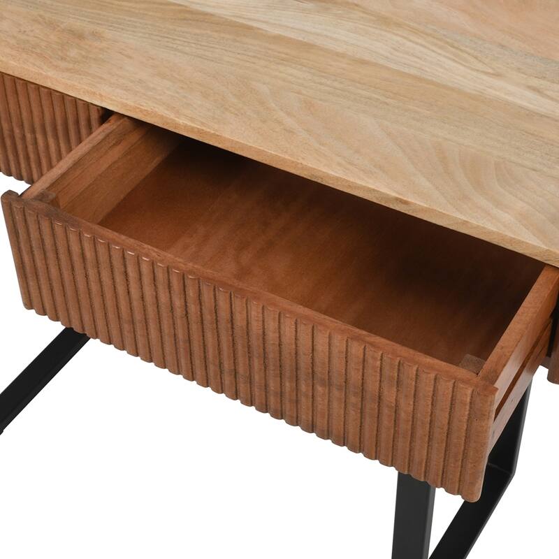 Living Room Entryway Hallway Retro Console Table with 2-Drawer