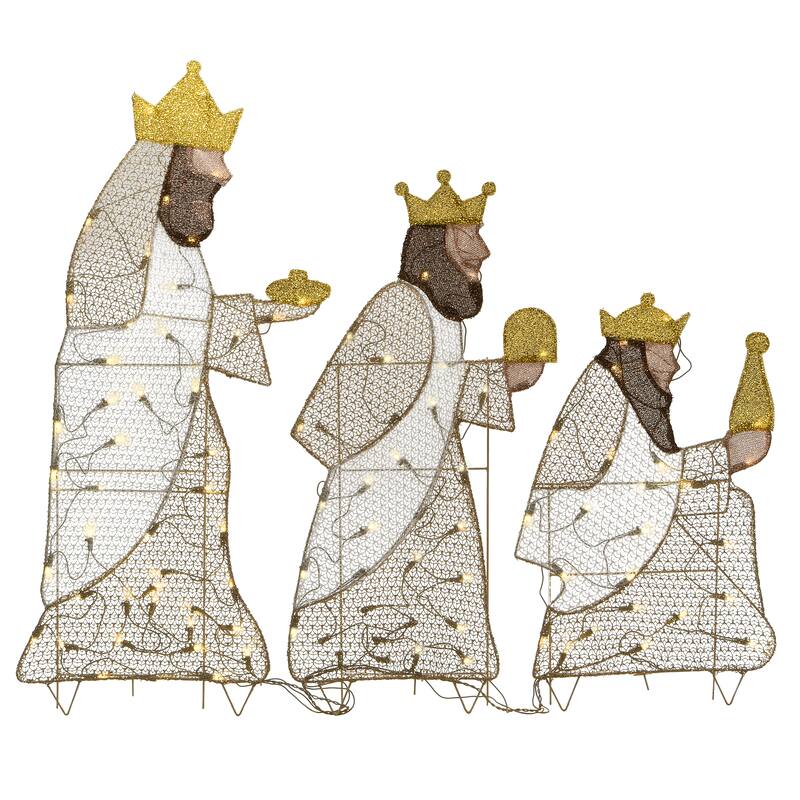 National Tree Company 42 in. Three Wisemen with LED Lights - White - 42 in