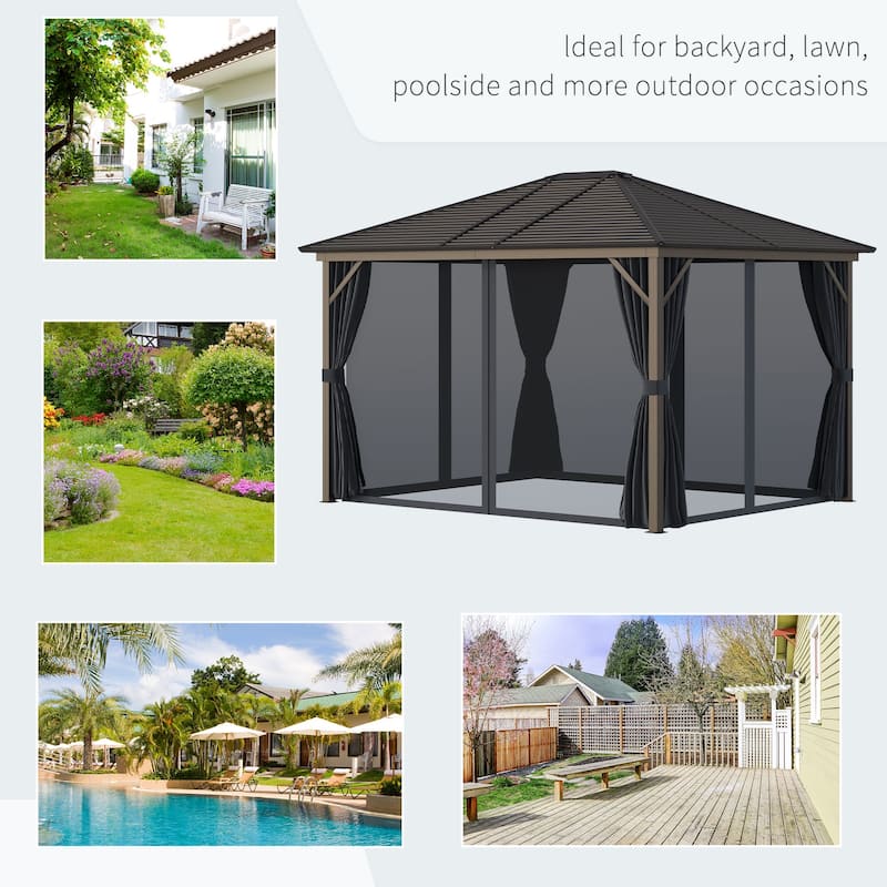 Outsunny Aluminum Frame Hardtop Gazebo