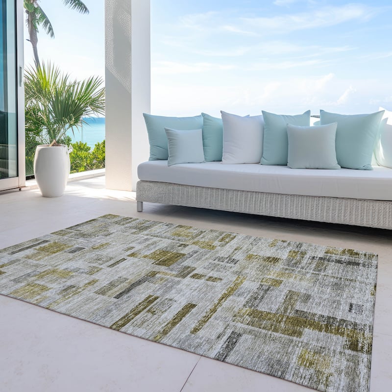 Machine Washable Indoor/ Outdoor Contemporary Chantille Rug