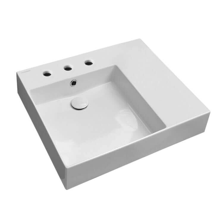Nameeks Scarabeo 5147-Three Hole Teorema 2.0 Plus 23-5/8" Rectangular - White