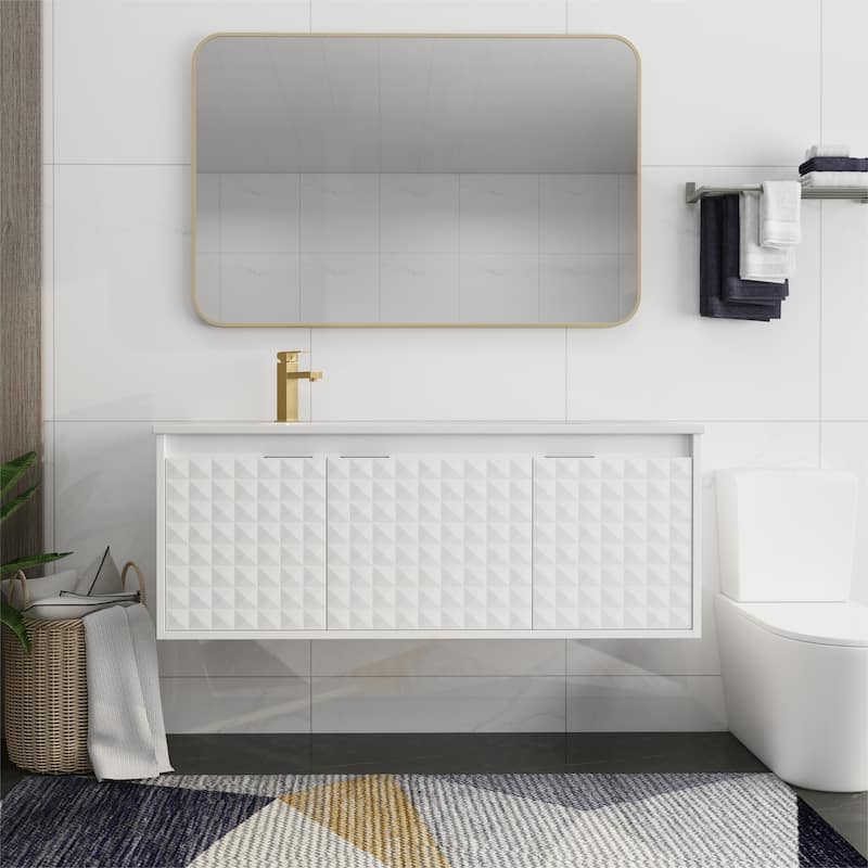 Bathroom Vanity With Sink In 24/30/36 Inch, Floating Bathroom Vanity With Soft Close Door