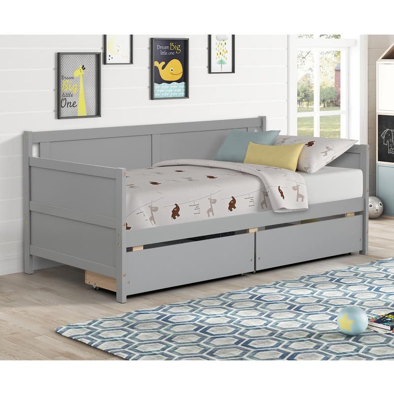 Twin Size Storage Drawers Sofa Bed Daybed