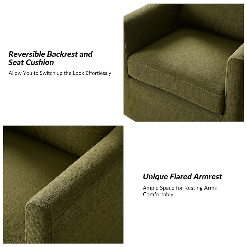 Erkenbald Modern 360-Degree Swivel Chair with Removable Slipcover Set of 2 by HULALA HOME