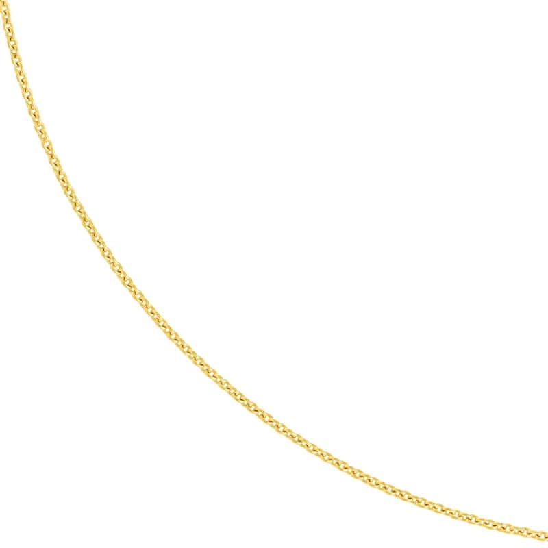 Curata 14k Yellow Gold 0.9mm Cable Chain Necklace (Lobster)