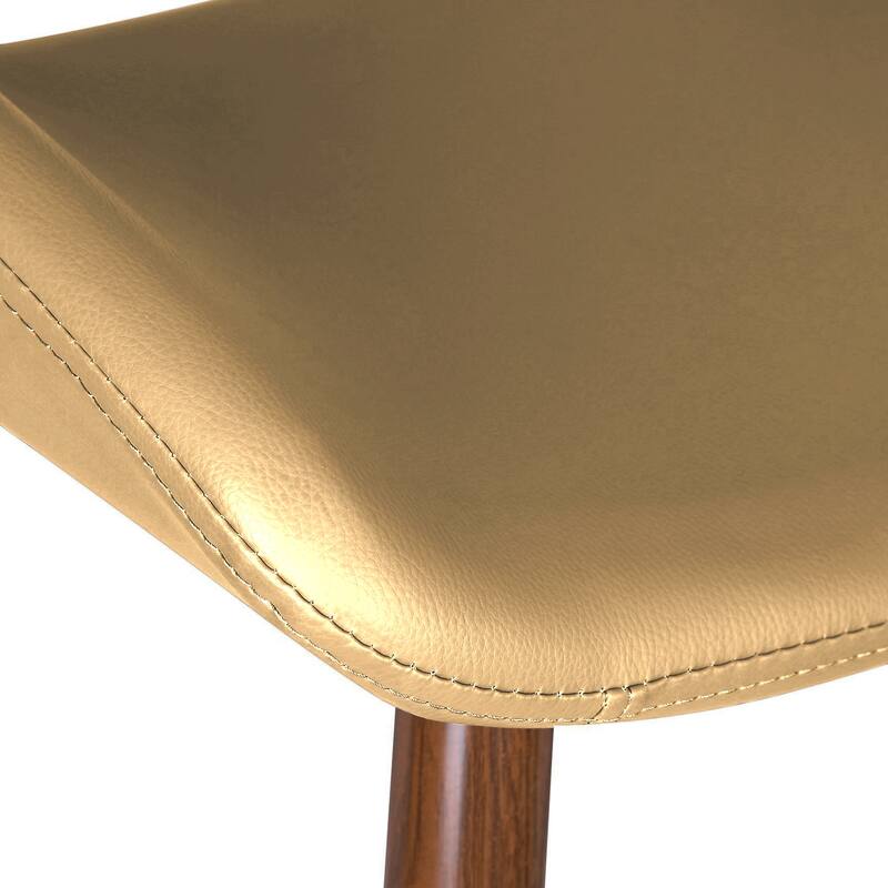 Porthos Home Shane Faux Leather Mid-Century Dining Chair with Metal Legs, Set of 2