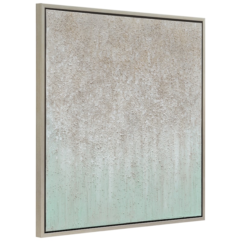 Sliver Field Textured Metallic Hand Painted Canvas Wall Art