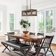 preview thumbnail 5 of 27, LALUZ Farmhouse 5-Light Rectangle Wood Chandelier Rustic Island Lights for Dining Kitchen Island