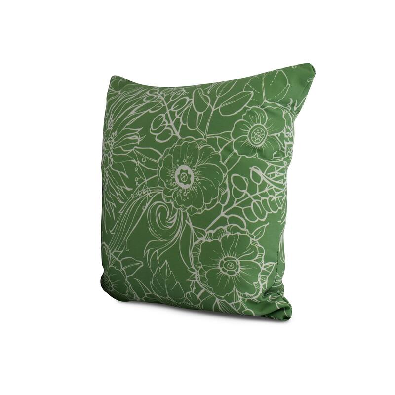 20 x 20 Inch Zentangle 4 Floral Print Outdoor Pillow