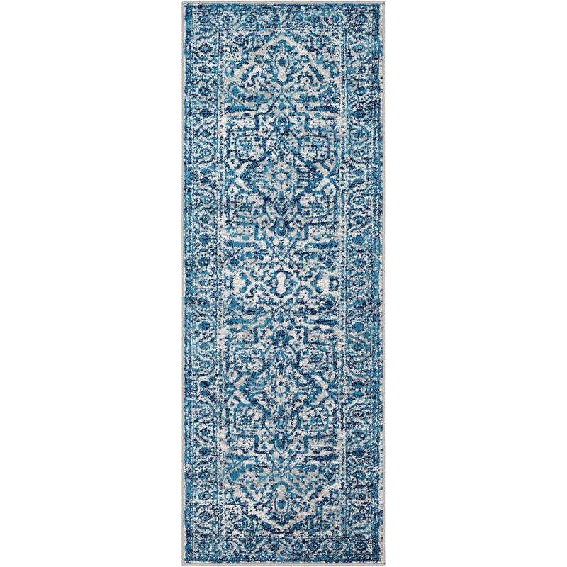 Livabliss Abbas Navy/Gray Vintage Traditional Area Rug