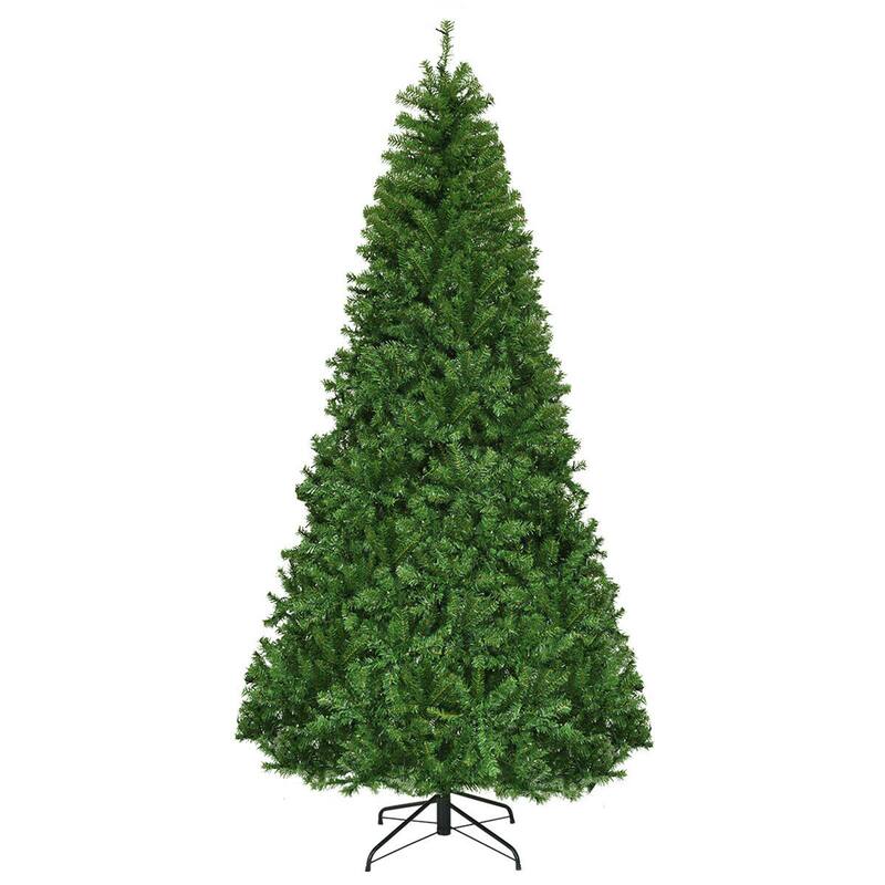 Prelit Artificial Christmas Tree with LED Lights and Metal Stand