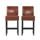 Lopez 26-inch Hazelnut Leather Counterstools (Set of 2) by Christopher Knight Home