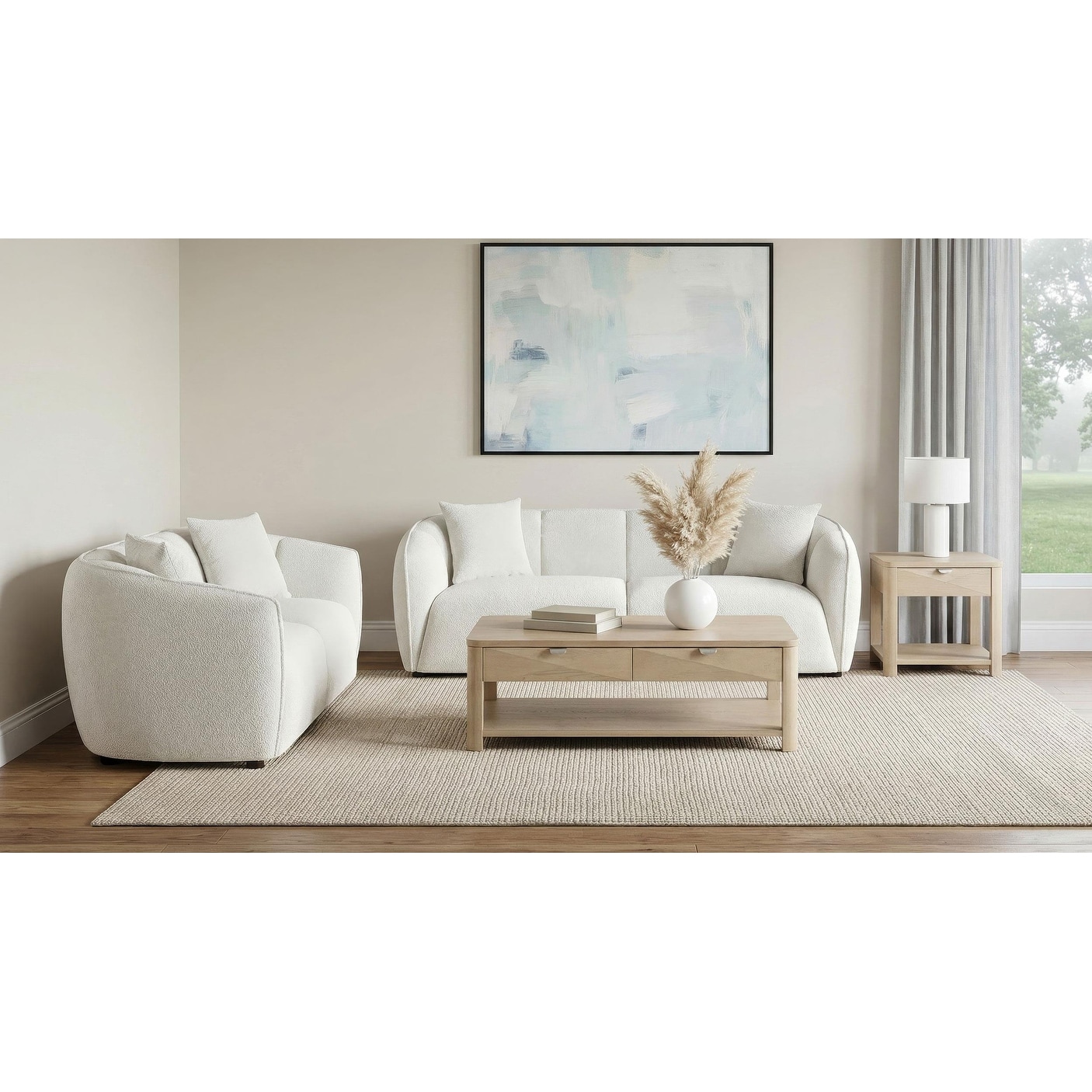 Aleisha Fabric Upholstered Sofa Set