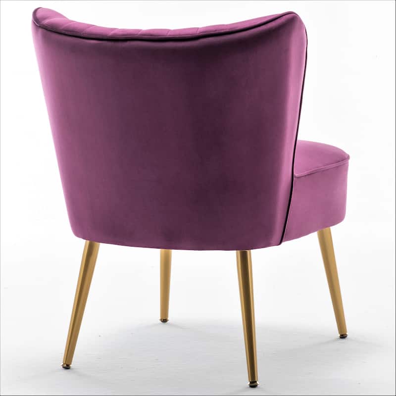 Sauter 23.2" Wide Mid-Century Modern Microfiber Accent Chair with Metal Leg