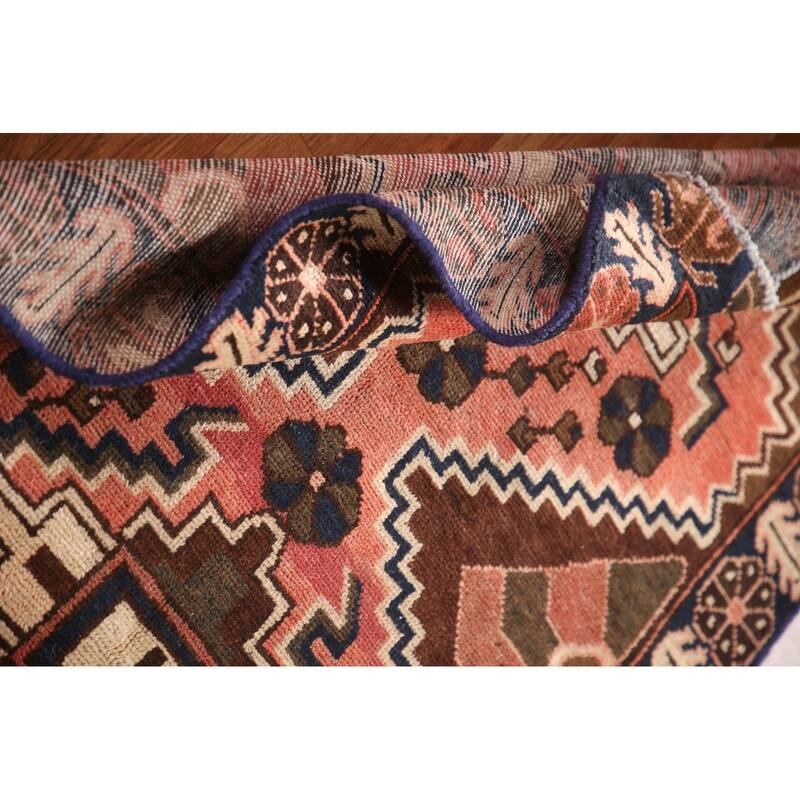 Tribal Bakhtiari Persian Vintage Area Rug Handmade Wool Carpet - 3'3"x 4'8"