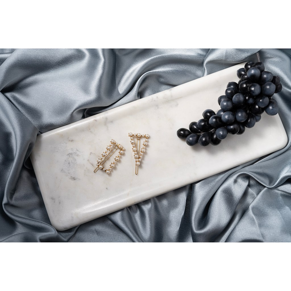 Med. White Marble Round Edged Tray