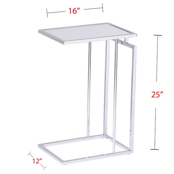 dimension image slide 1 of 4, SEI Furniture Colbi Glass-Topped C-Table