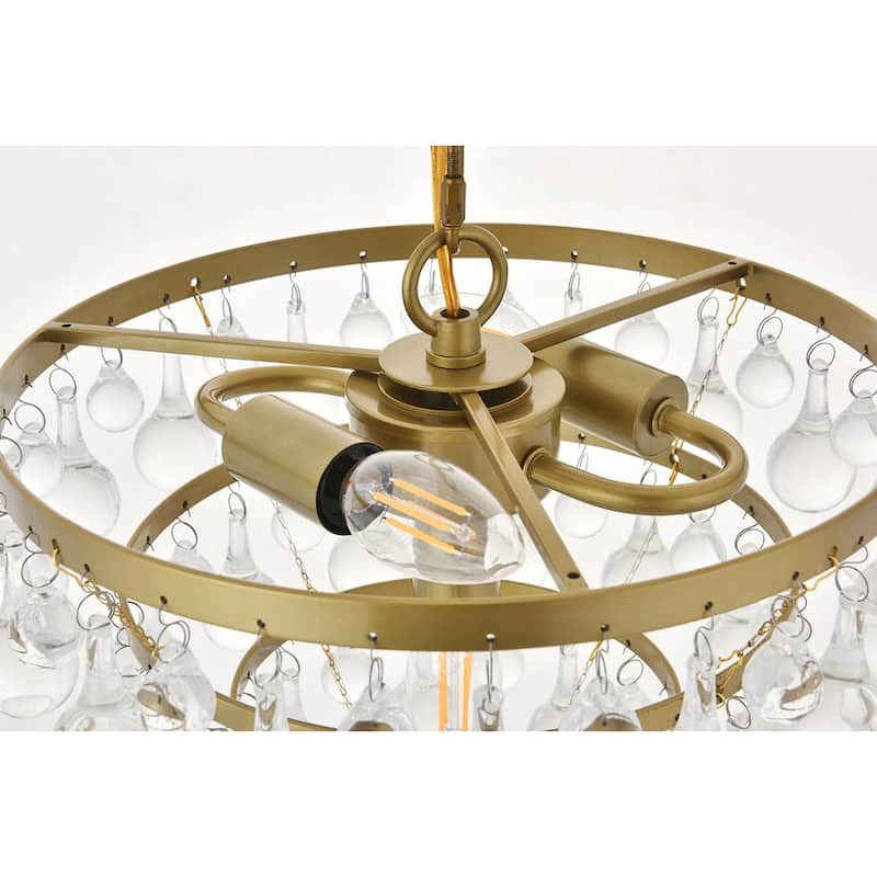 Kora 3-light Crystal Droplet Pendant Lamp
