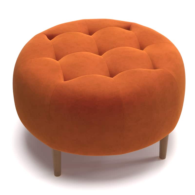 Bloomfield Round Velvet Ottoman