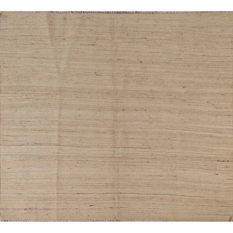 Reversible Kilim Modern Rug Hand-woven Wool Carpet - 4'9"x 6'0"