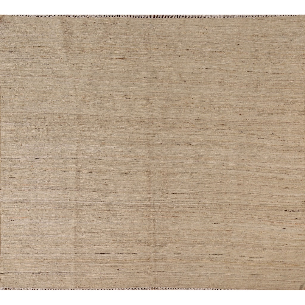 Reversible Kilim Modern Rug Hand-woven Wool Carpet - 4'9"x 6'0"