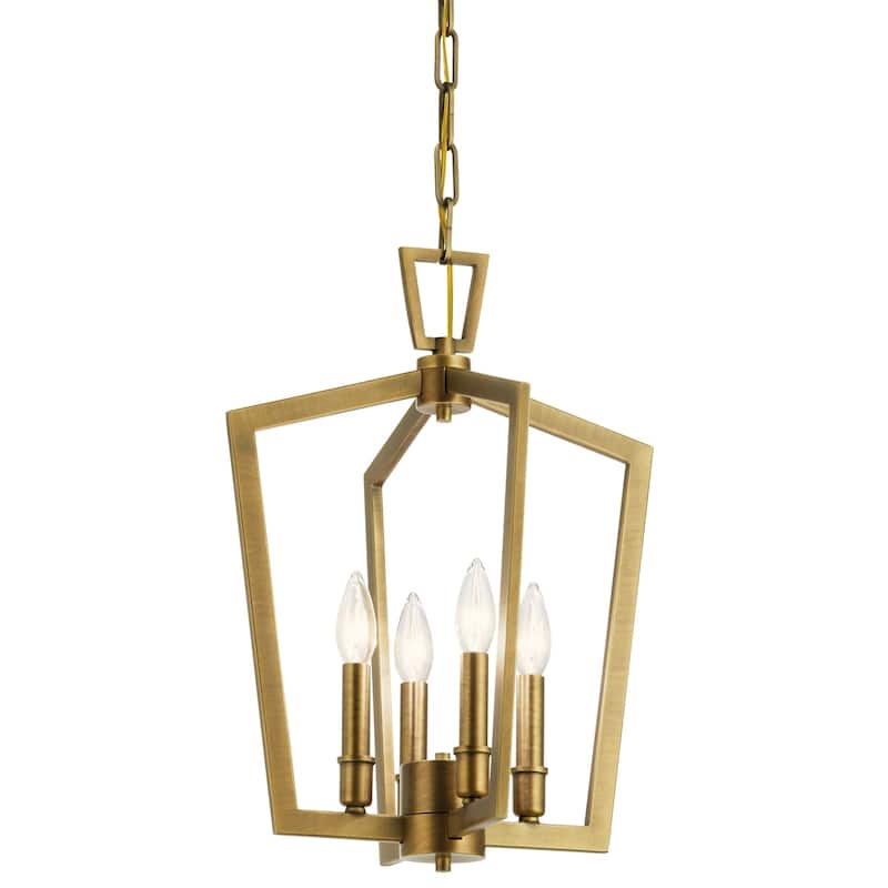 Kichler Abbotswell 19 inch 4 Light Pendant in Natural Brass