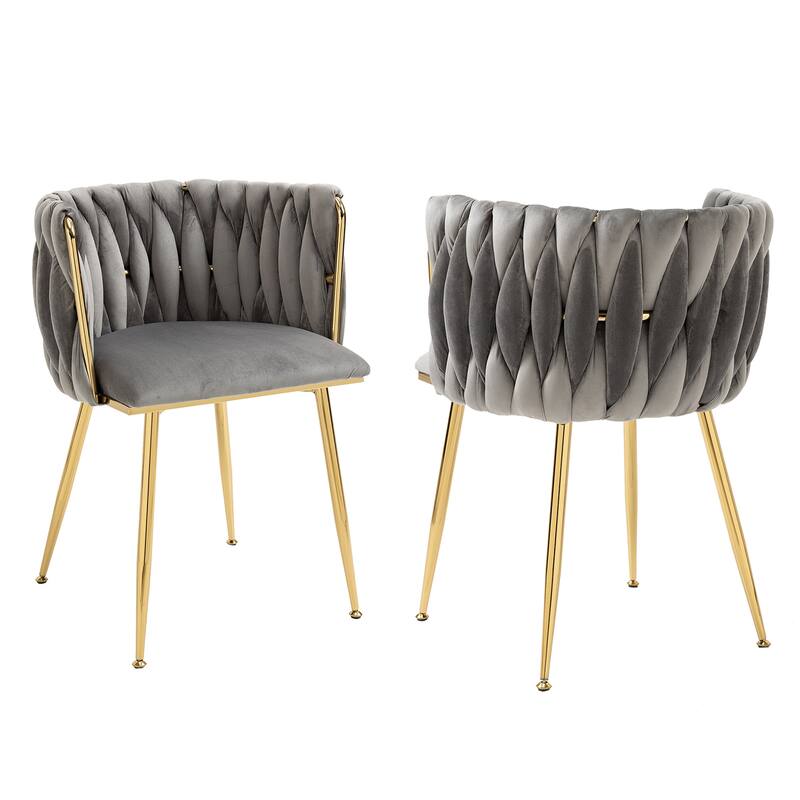 Makeup Chair, Home Backrest Light Luxury Dining Chair, Balcony Table Edge Chair (set of 2)