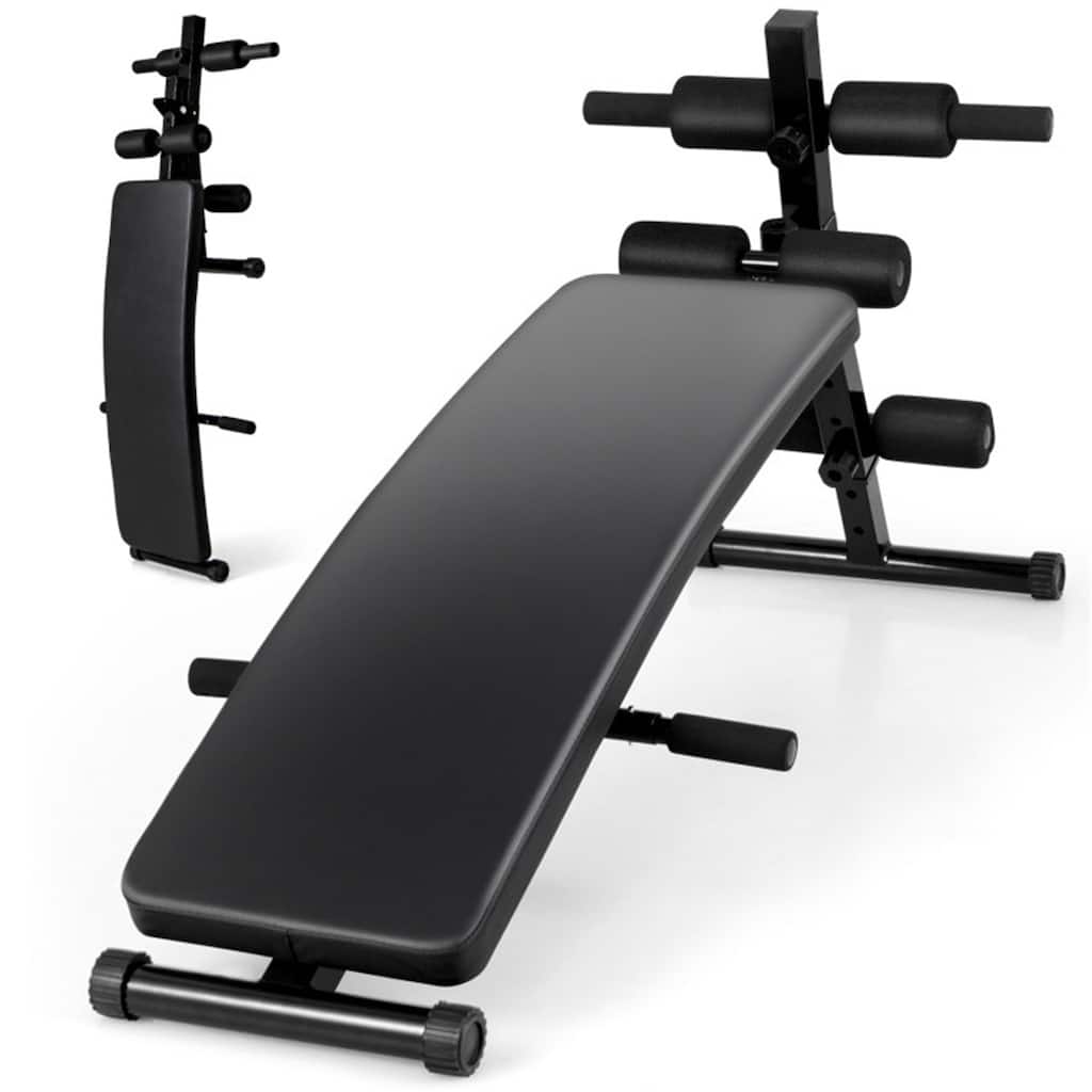 Adjustable Sit-Up Bench Home Gym Exercise Equipment 5 Heights - 50" x 20.5" x 21"-27"