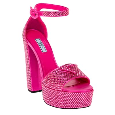 Prada Crystal Embellished Platform Sandals