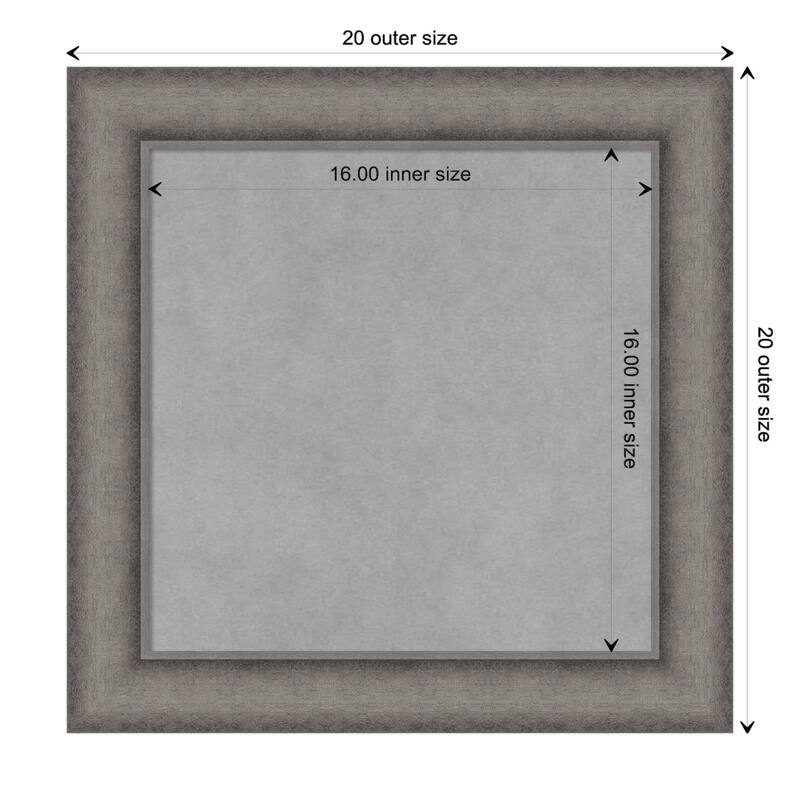 Amanti Art Burnished Concrete Framed Magnetic Board - Board Size 16x16