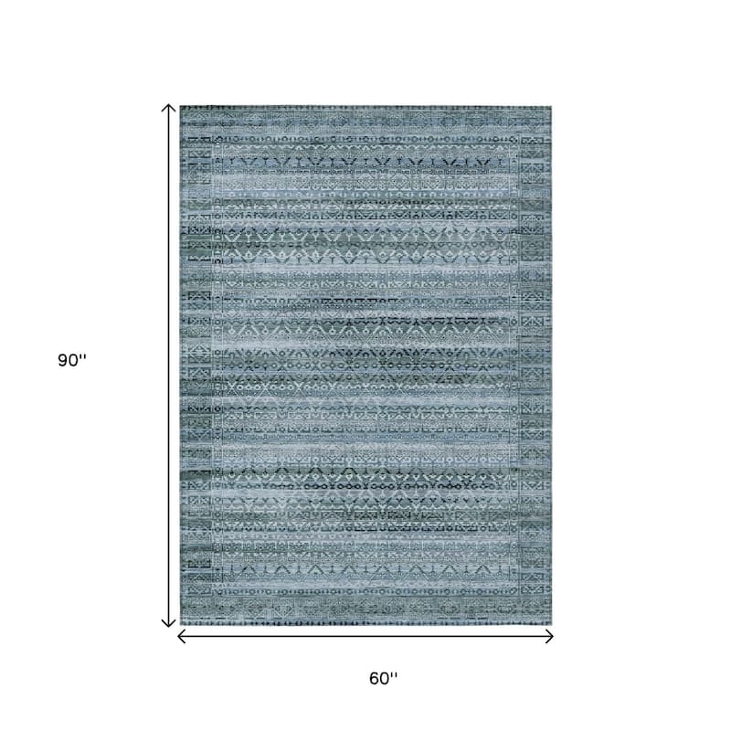 HomeRoots Striped Transitional Rectangle Outdoor Rug