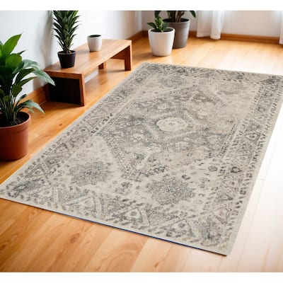 Power Loomed Distressed Stain Resistant Soft Area Rug - 72' X '48' X '0.75
