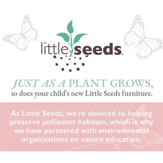 Little Seeds Haven 3 in 1 Convertible Wood Crib with Metal Base