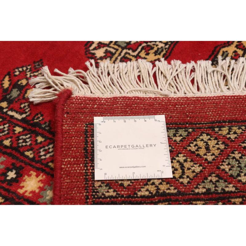 ECARPETGALLERY Hand-knotted Peshawar Bokhara Red Wool Rug - 5'8 x 8'2