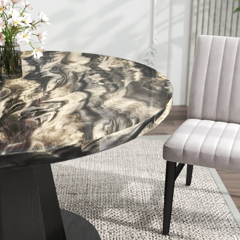 Roundhill Furniture Cavira 5-Piece Round Modern Dining Set