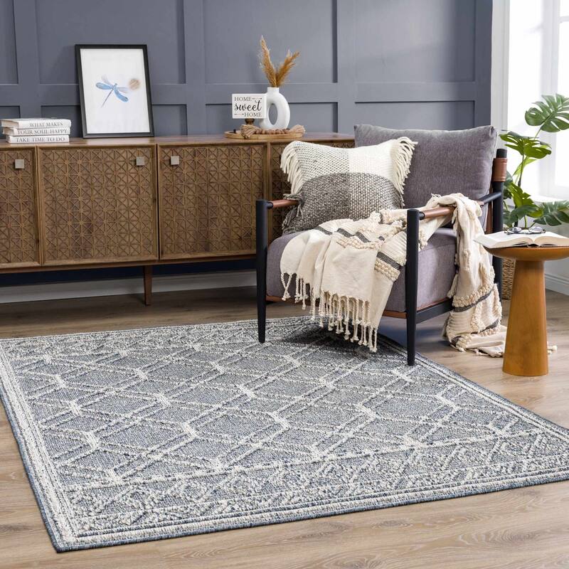 Hauteloom Butch Living Room, Bedroom Patio Outdoor Area Rug - Farmhouse - Taupe,Beige - 2' x 3'