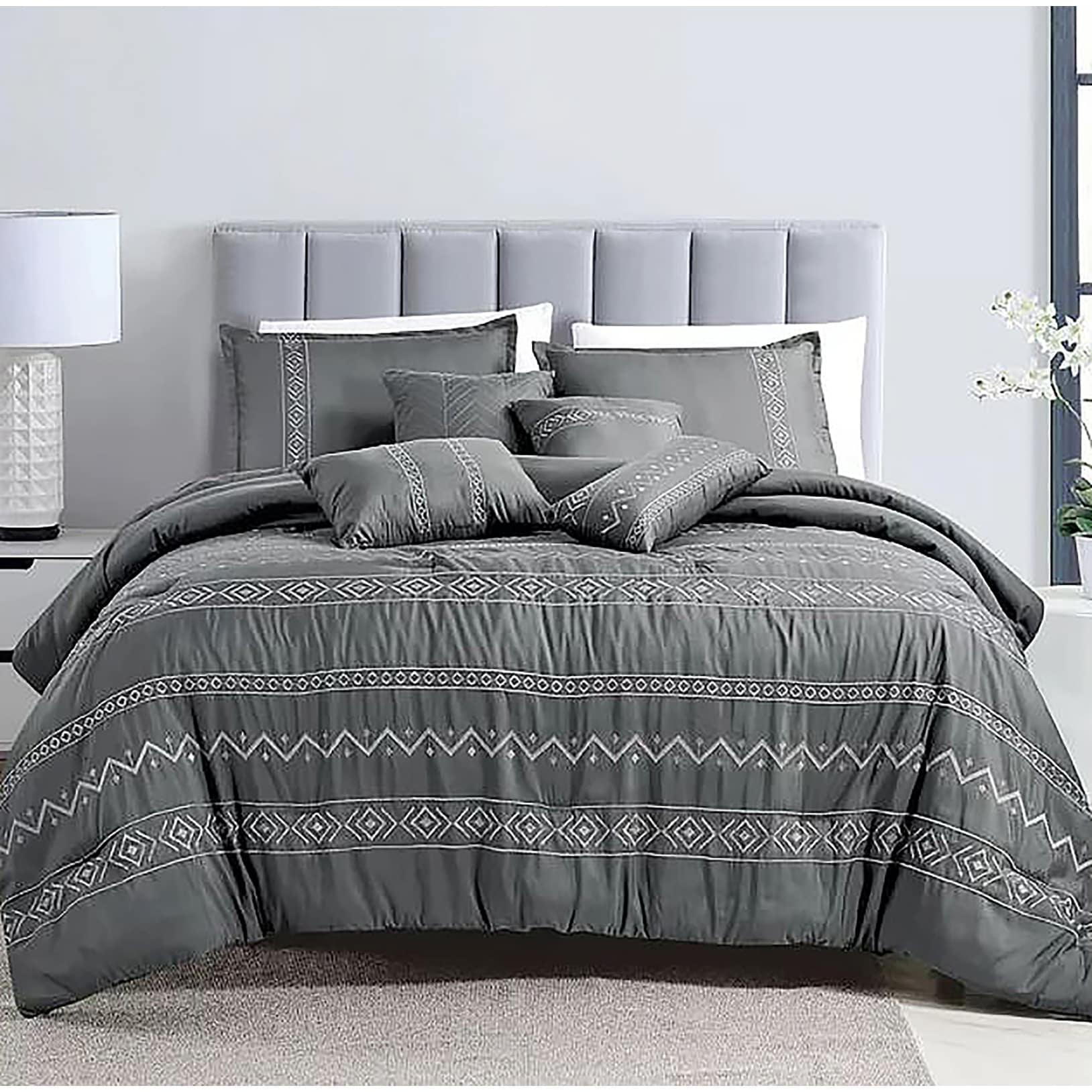 Black grey store bedding sets