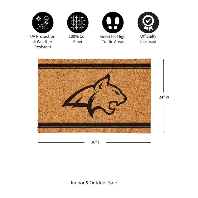 Montana State University Monochrome Indoor/Outdoor Coir Door Mat