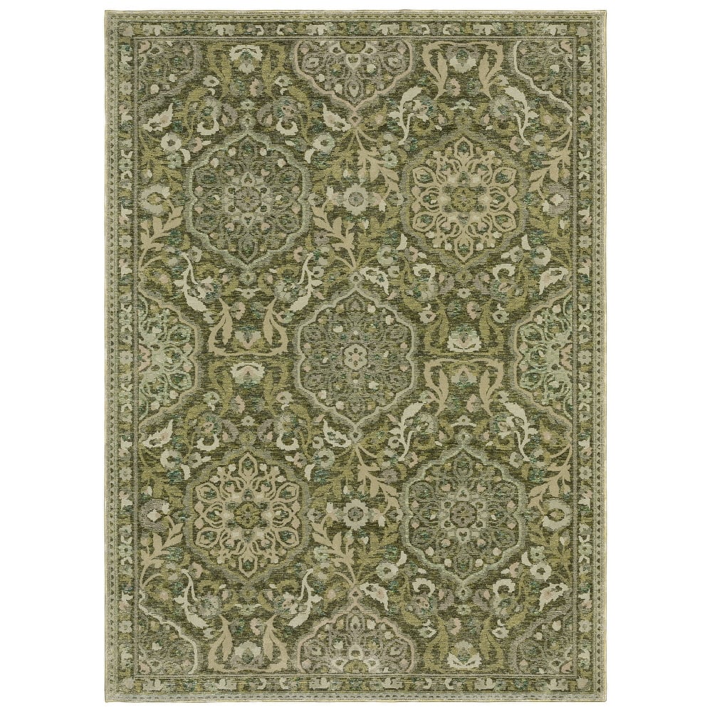Style Haven Adalynn Vintage Medallions Green/Gold Area Rug