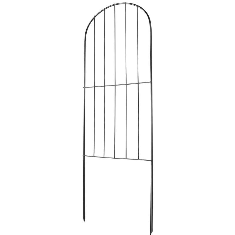 Black Metal Animal Barrier and Decorative Garden Fencing with Spike Space Ideal for Outdoor Use - 24 x 13 inch